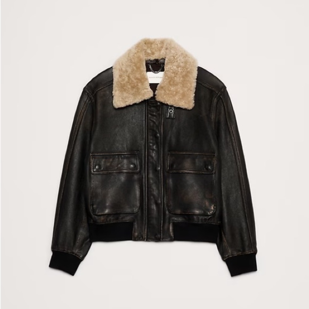 Banana Republic Distressed Leather Flight Jacket